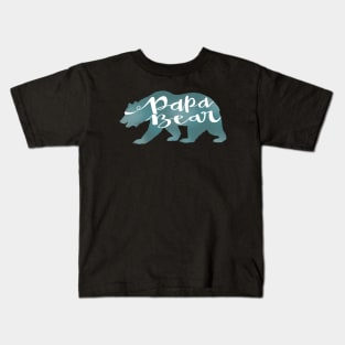 Papa Bear on Black Kids T-Shirt